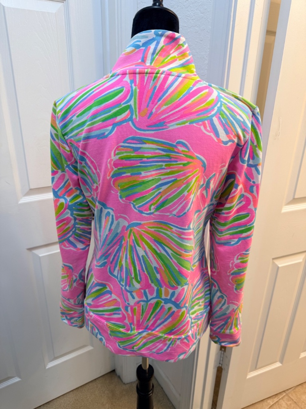 Lilly Pulitzer Pink Print Zip-Up Pullover – Size M (Oversized Fit) - Picture 5 of 6